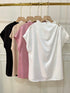 Women Elegant O-Neck Satin Casual Tops